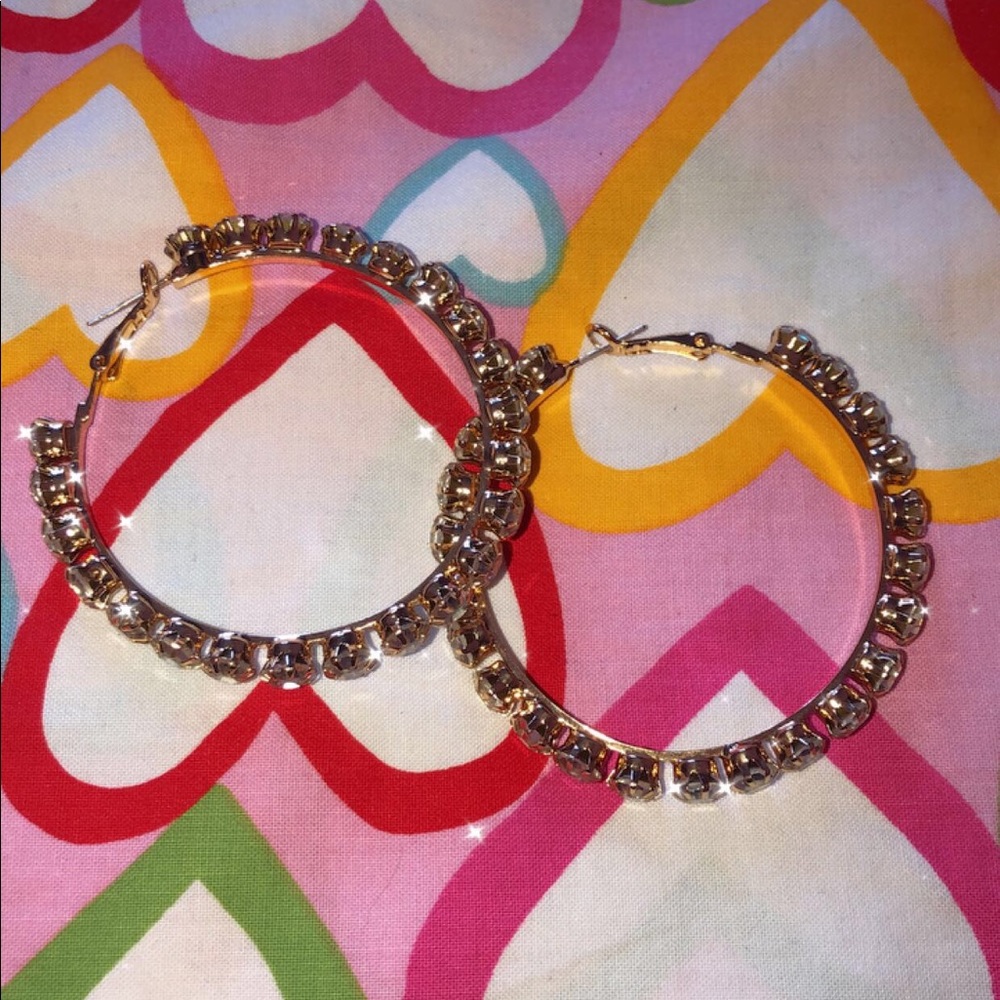 Diamond hoop earrings